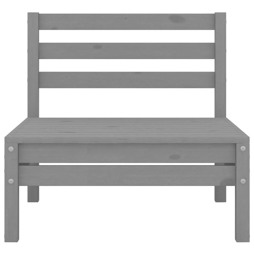 3-tlg. Garten-Lounge-Set Grau Kiefer Massivholz
